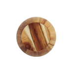 FSC™-certified acacia wood salad bowl in round shape dark wood colour second view