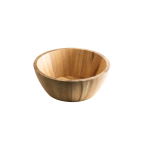 FSC™-certified acacia wood salad bowl in round shape dark wood colour third view