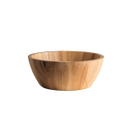 FSC™-certified acacia wood salad bowl in round shape dark wood colour