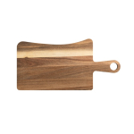 Acacia wood cheese board with 2 utensils dark wood colour second view