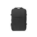 Heavy-duty travel backpack in recycled polyester for laptop, 17.3” black colour first view