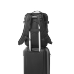 Heavy-duty travel backpack in recycled polyester for laptop, 17.3” black colour fourth view