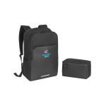 Waterproof backpack with thermal compartment for laptop, 17.3” black colour image with logo 4