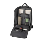 Water-resistant RPET laptop backpack with reflector, 16” black colour fourth view