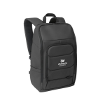 Water-resistant RPET laptop backpack with reflector, 16” black colour image with logo