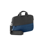 Recycled polyester laptop case with trolley strap, 15” blue colour