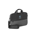 Recycled polyester laptop case with trolley strap, 15” grey colour image with logo