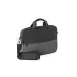 Recycled polyester laptop case with trolley strap, 15” grey colour