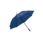 Polyester umbrella, 190T, with wooden handle and manual opening, Ø127 blue colour image with logo