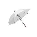 Polyester umbrella, 190T, with wooden handle and manual opening, Ø127 white colour