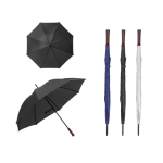 Polyester umbrella, 190T, with wooden handle and manual opening, Ø127 various colours