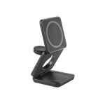 3-in-1 foldable magnetic ABS charger, also serves as a stand black colour third view