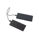 Recycled aluminium power bank with fast-charge cable, 5,000 mAh black colour third view