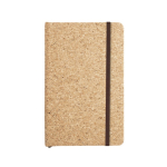 Cork notebook with divider and elastic closure, A5 plain pages natural colour first view