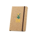 Cork notebook with divider and elastic closure, A5 plain pages natural colour first view