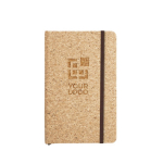 Cork notebook with divider and elastic closure, A5 plain pages main view