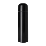 Recycled stainless steel thermal flask with mug-style lid, 750 ml black colour