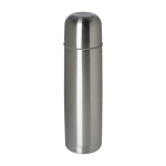 Recycled stainless steel thermal flask with mug-style lid, 750 ml silver colour