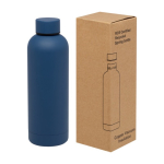 Recycled stainless steel and copper vacuum-insulated bottle, 500 ml navy-blue colour