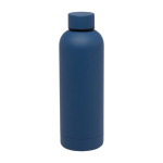 Recycled stainless steel and copper vacuum-insulated bottle, 500 ml navy-blue colour