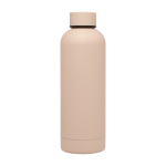 Recycled stainless steel and copper vacuum-insulated bottle, 500 ml light brown colour