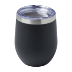 Recycled stainless steel and copper vacuum-insulated mug, 350 ml black colour