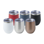 Recycled stainless steel and copper vacuum-insulated mug, 350 ml black colour