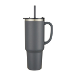 Copper double-wall vacuum-insulated straw cup, 1.2 L grey colour