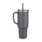 Copper double-wall vacuum-insulated straw cup, 1.2 L grey colour