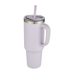 Copper double-wall vacuum-insulated straw cup, 1.2 L purple colour