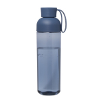 Recycled plastic bottle with silicone handle, 600 ml navy-blue colour