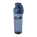 Recycled plastic bottle with silicone handle, 600 ml navy-blue colour