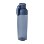 Recycled plastic bottle with silicone handle, 600 ml navy-blue colour