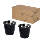 Set of espresso coffee mugs made of stainless steel, 80 ml black colour