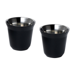 Set of espresso coffee mugs made of stainless steel, 80 ml black colour