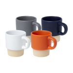 Espresso coffee mug with clay bottom and matte finish, 130 ml white colour