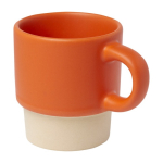 Espresso coffee mug with clay bottom and matte finish, 130 ml orange colour