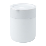 Ceramic mug with silicone wrap and plastic lid, 330 ml white colour