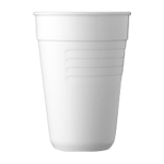 Reusable plastic coffee mug for coffee machines, 165 ml white colour