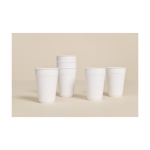 Reusable plastic coffee mug for coffee machines, 165 ml white colour