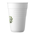 Reusable plastic coffee mug for coffee machines, 165 ml white colour