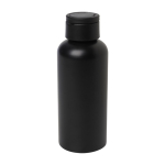 Recycled aluminium bottle with plastic lid and handle, 600 ml black colour