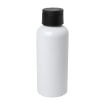 Recycled aluminium bottle with plastic lid and handle, 600 ml white colour