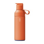 Recycled stainless steel double-opening bottle, 500 ml orange colour