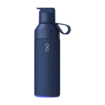 Recycled stainless steel double-opening bottle, 500 ml dark blue colour