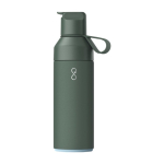 Recycled stainless steel double-opening bottle, 500 ml dark green colour