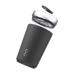 Recycled stainless steel thermal tumbler, 350 ml black colour