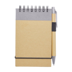 Recycled paper notebook with rings, A7, ruled pages lilac colour