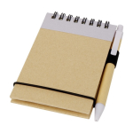 Recycled paper notebook with rings, A7, ruled pages lilac colour