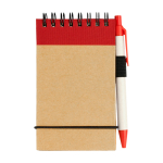 Recycled paper notebook with rings, A7, ruled pages